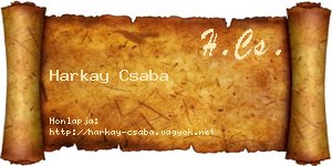 Harkay Csaba névjegykártya
